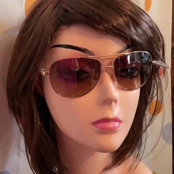 NWT Falls Creek Unisex Aviator Style Sunglasses Gold Metal Frames Brown Lense 10 - Picture 2 of 13